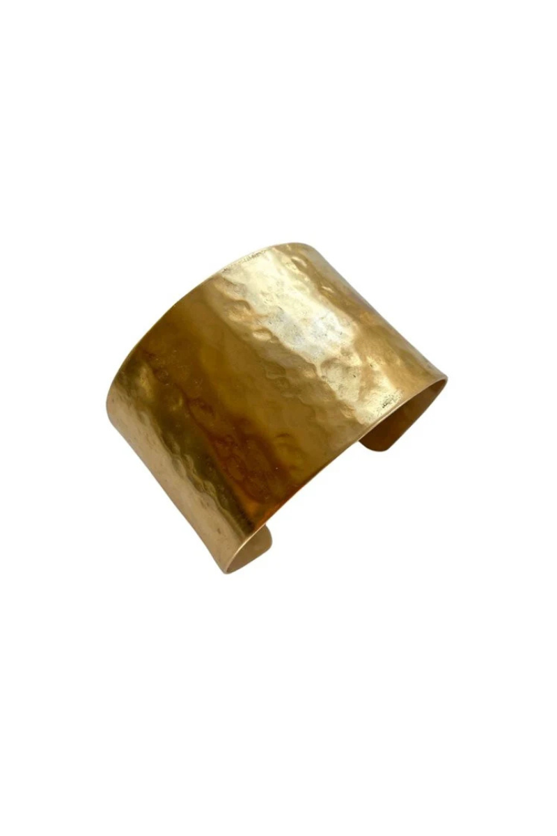 Shop Gold Hammered Brass Cuff By Origen Imports - Origen Imports