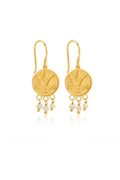 Lotus Pearl Drop Earrings