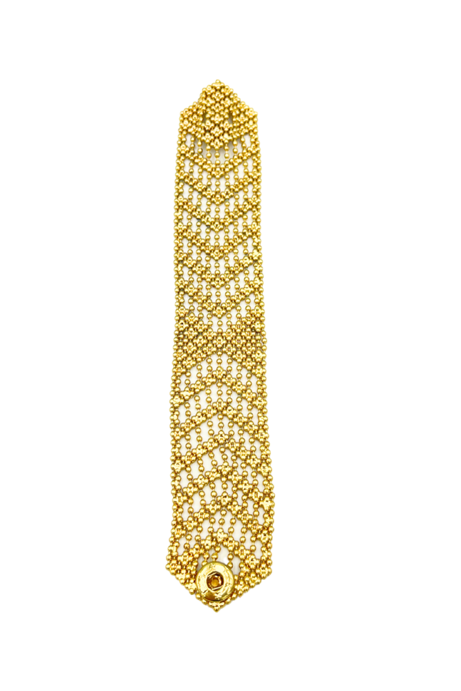 Gold Mesh Arrow Bracelet (W. 3cm) by Origen Imports