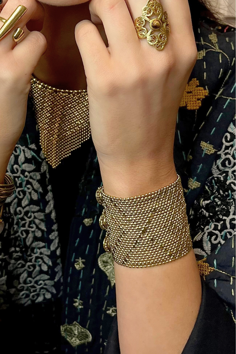 Shop Gold Mesh Zahara Bracelet By Origen - Origen Imports