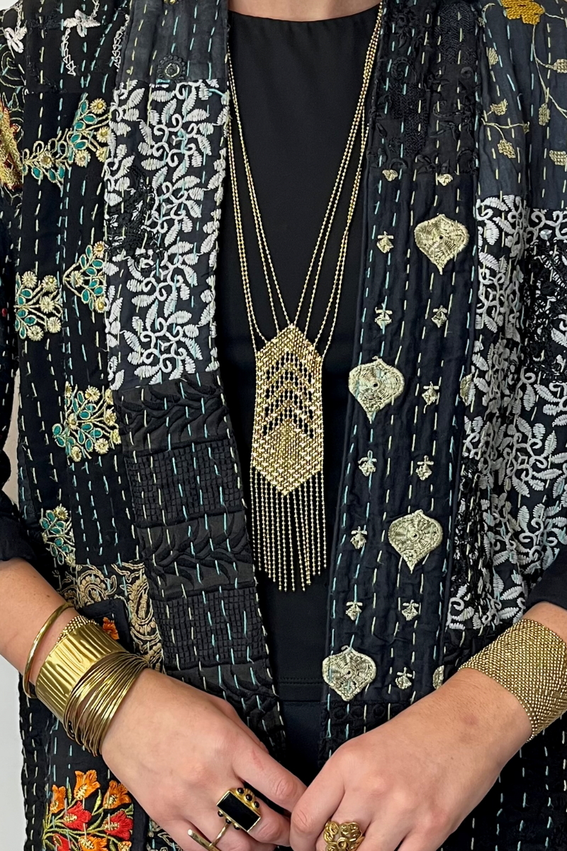 Shop Gold  Navaho Long Necklace By Origen - Origen Imports