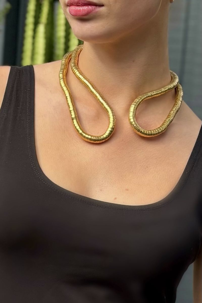 Shop Gold Bendable Snake Necklace By Origen Imports - Origen Imports