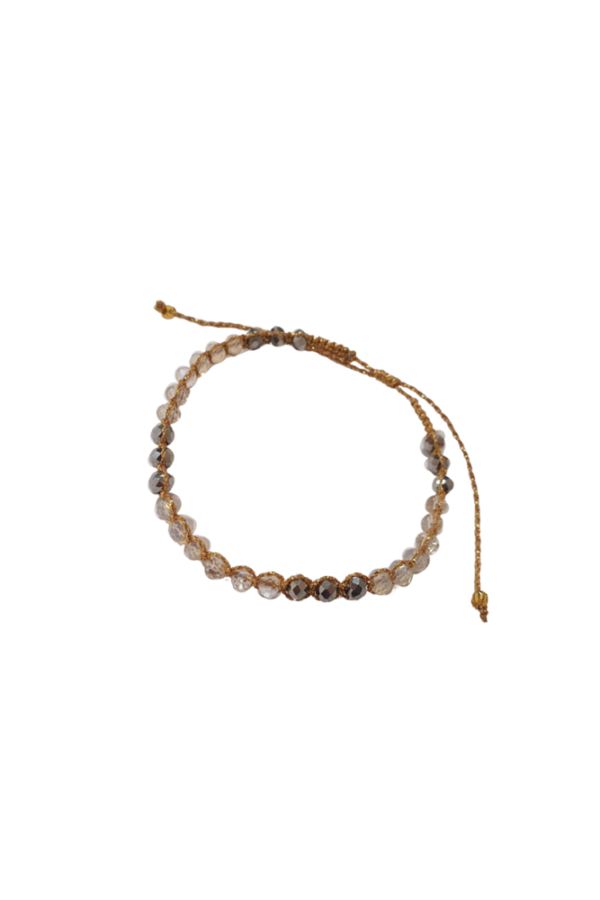 Shop Sliding Knot Crystals & Gold Lurex Bracelet - Origen Imports