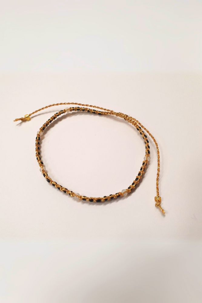 Shop Sliding Knot Miyuki Beads & Gold Lurex Bracelet - Origen Imports