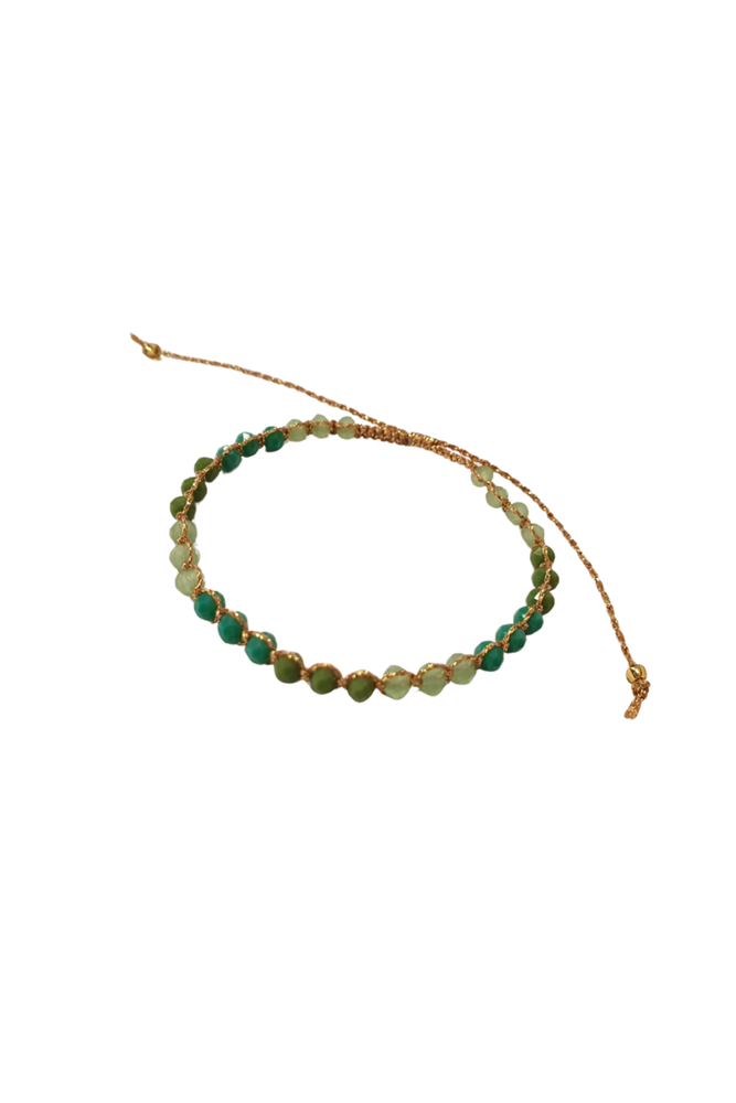 Shop Sliding Knot Crystals & Gold Lurex Bracelet - Origen Imports