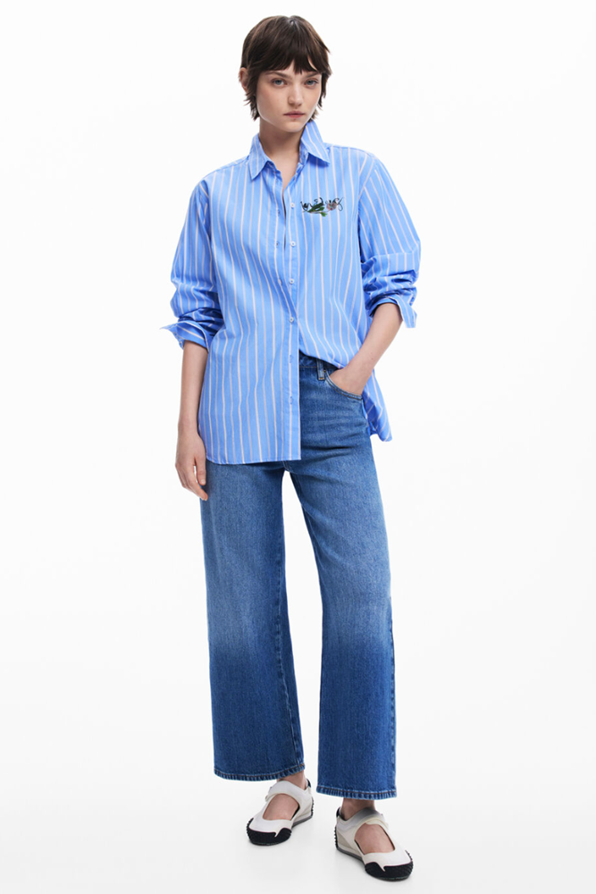 Shop Graffiti Blue Striped Shirt By Desigual - Origen Imports