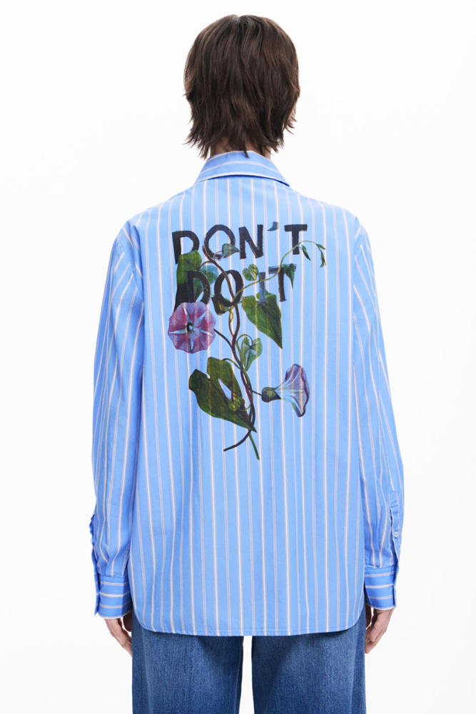 Shop Graffiti Blue Striped Shirt By Desigual - Origen Imports