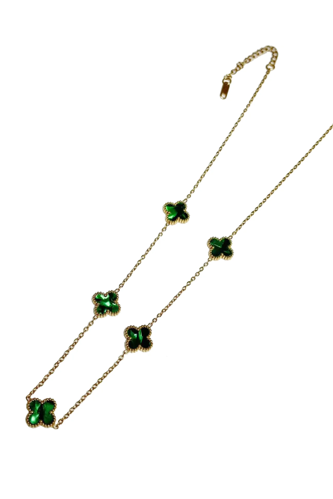 Shop Green 5 Clover Necklace By Susan Rose - Origen Imports