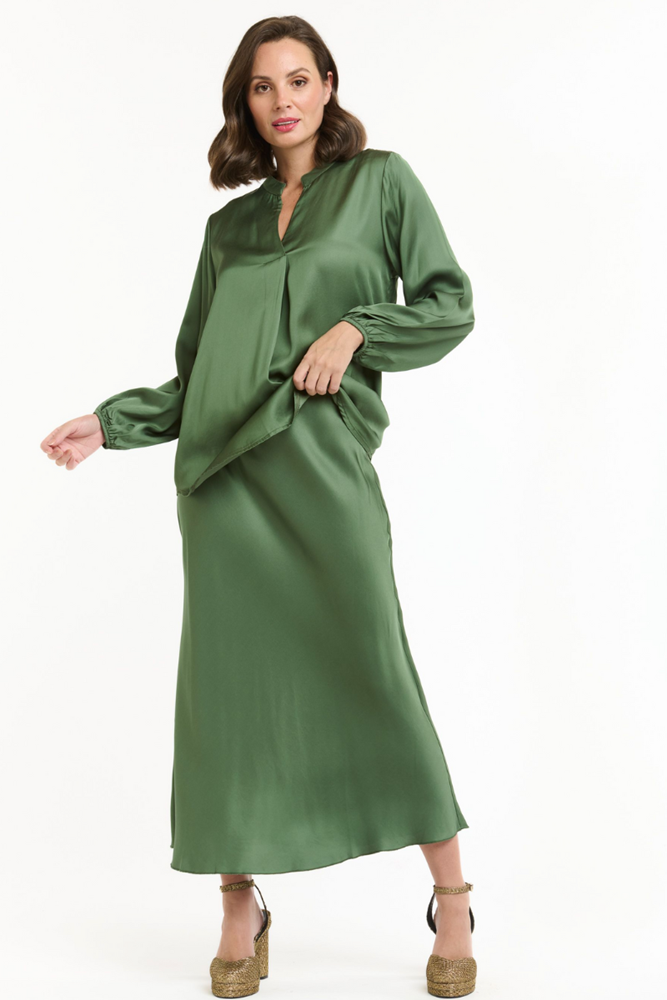 Shop Green Bias Skirt - Origen Imports