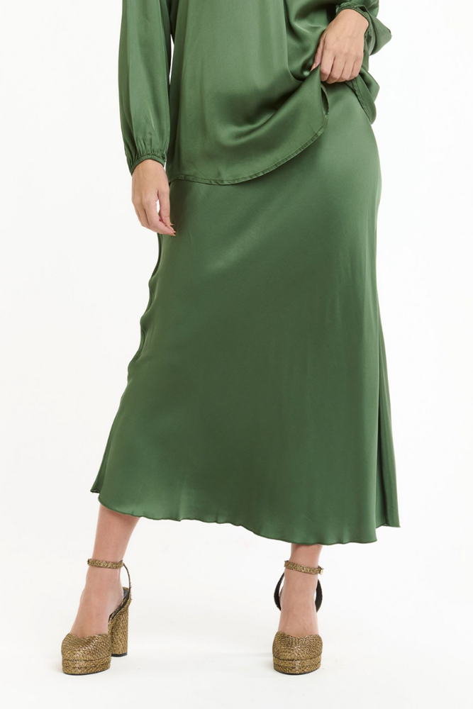 Shop Green Bias Skirt - Origen Imports