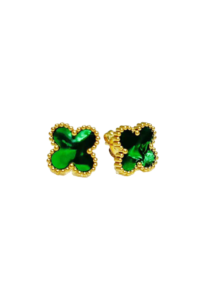 Shop Green Clover Stud Earrings By Susan Rose - Origen Imports