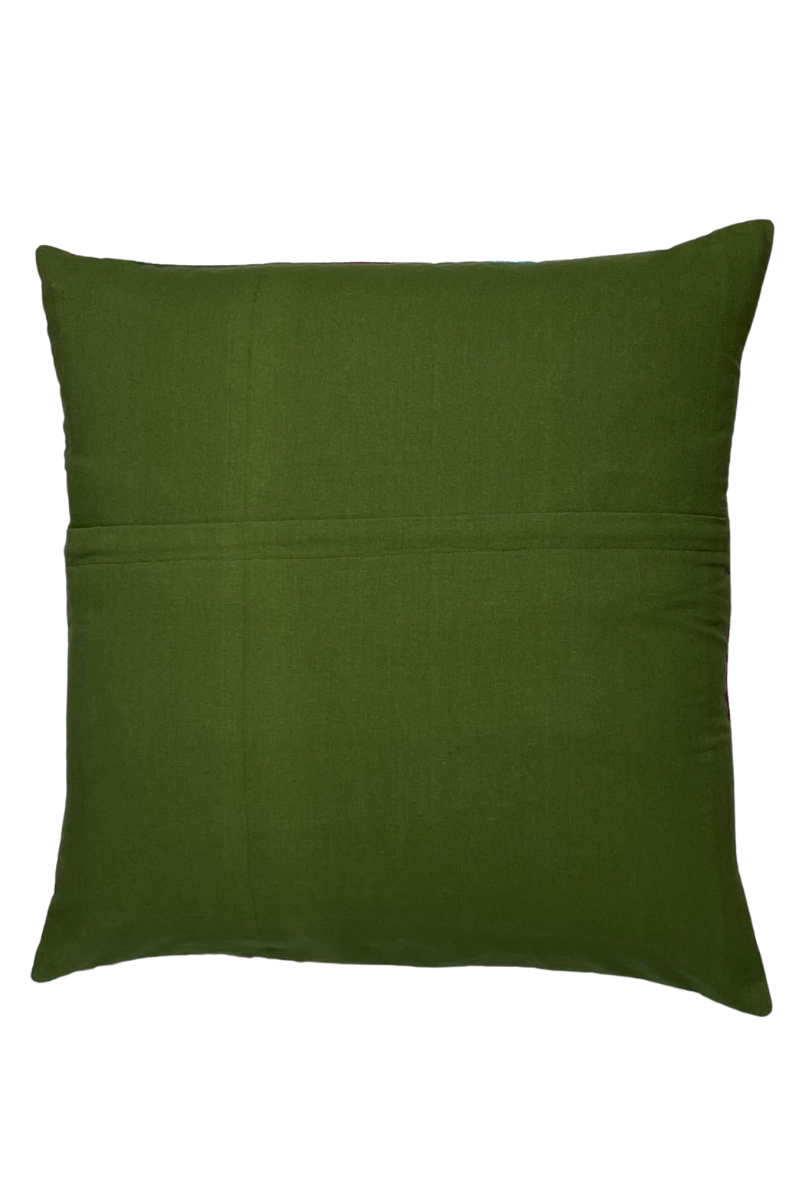 Shop Green Embroidered Floral Square Cushion (50 x 50 cm)By Origen Imports - Origen Imports