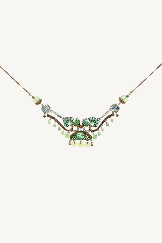 Green Seagrass Beaded Necklace Zeegras by Ayala Bar