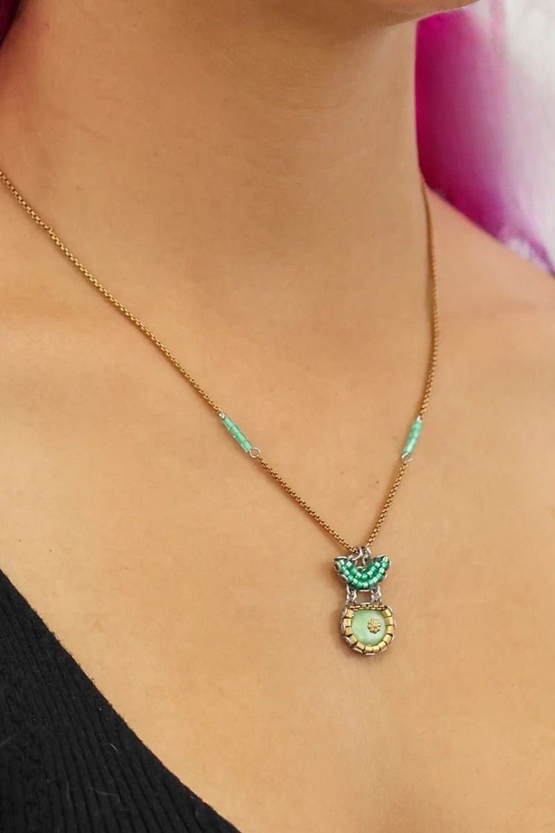 Green Seagrass Pendant Necklace  by Ayala Bar