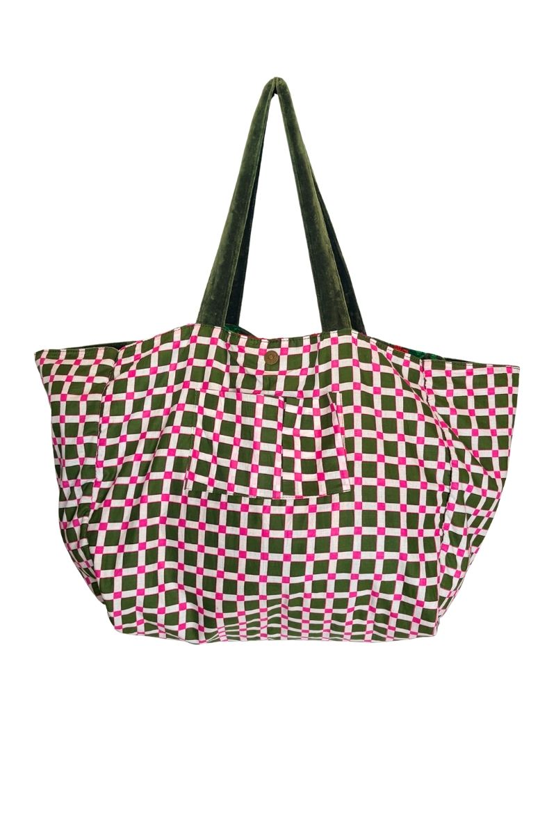 Green Velvet Embroidered Weekend Tiger Bag
