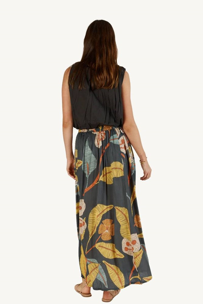 Shop Grey Floral Maxi Skirt By Itami - Origen Imports