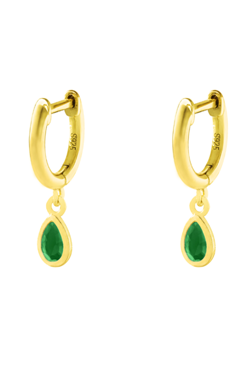 Shop Huggie Green Gold Earrings by GA - Origen Imports