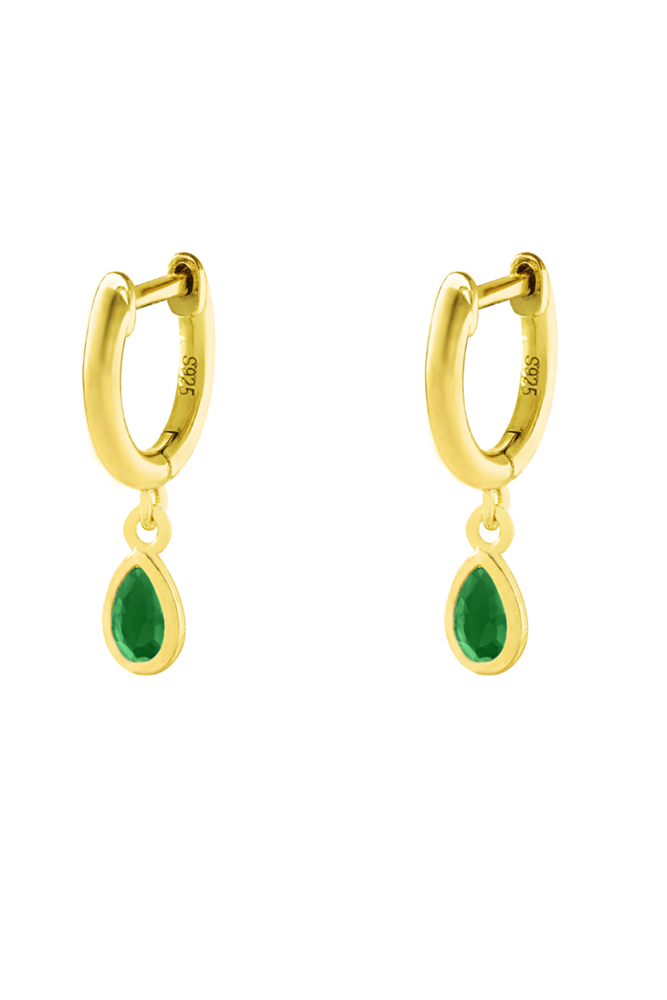 Huggie Green Gold Earrings by GA