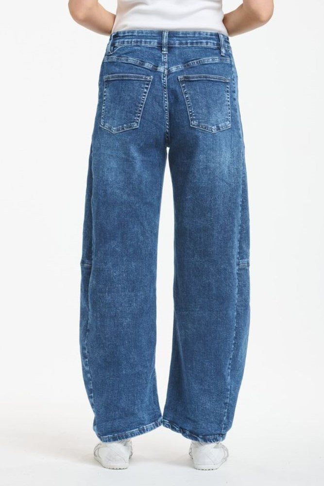 Mid Denim Idaho Barrel Jean by Italian Star