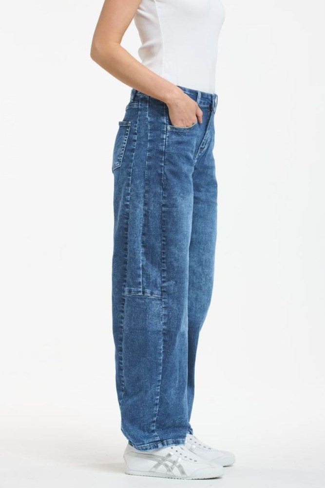 Mid Denim Idaho Barrel Jean by Italian Star