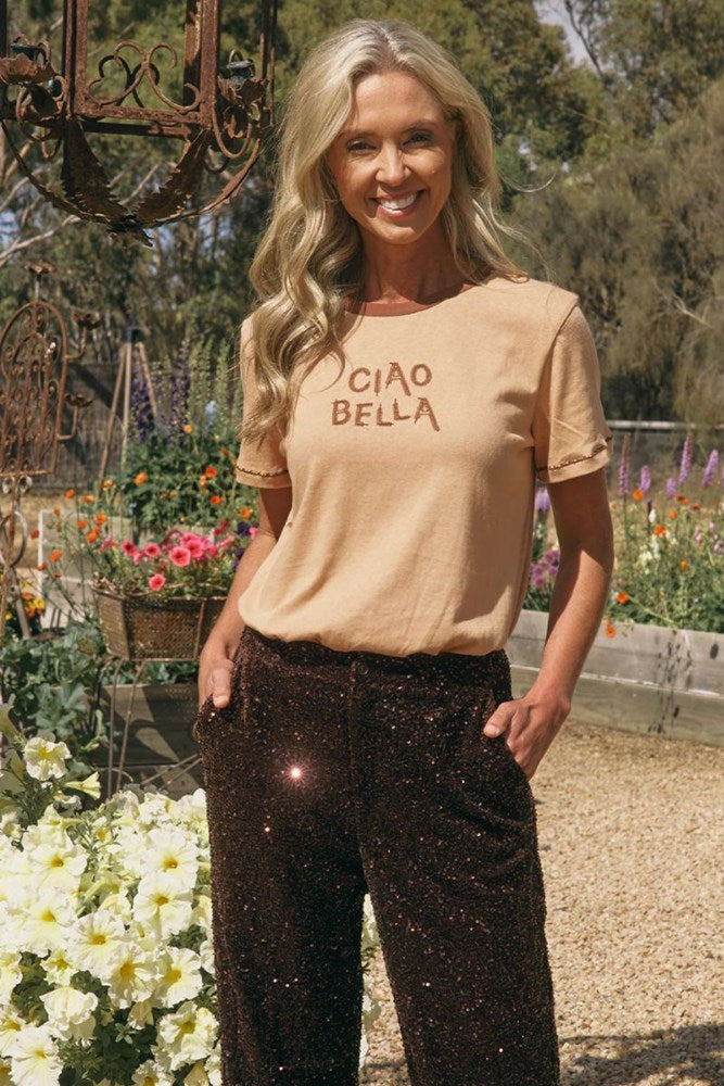 Camel Ciao Bella Tee by Italian Star