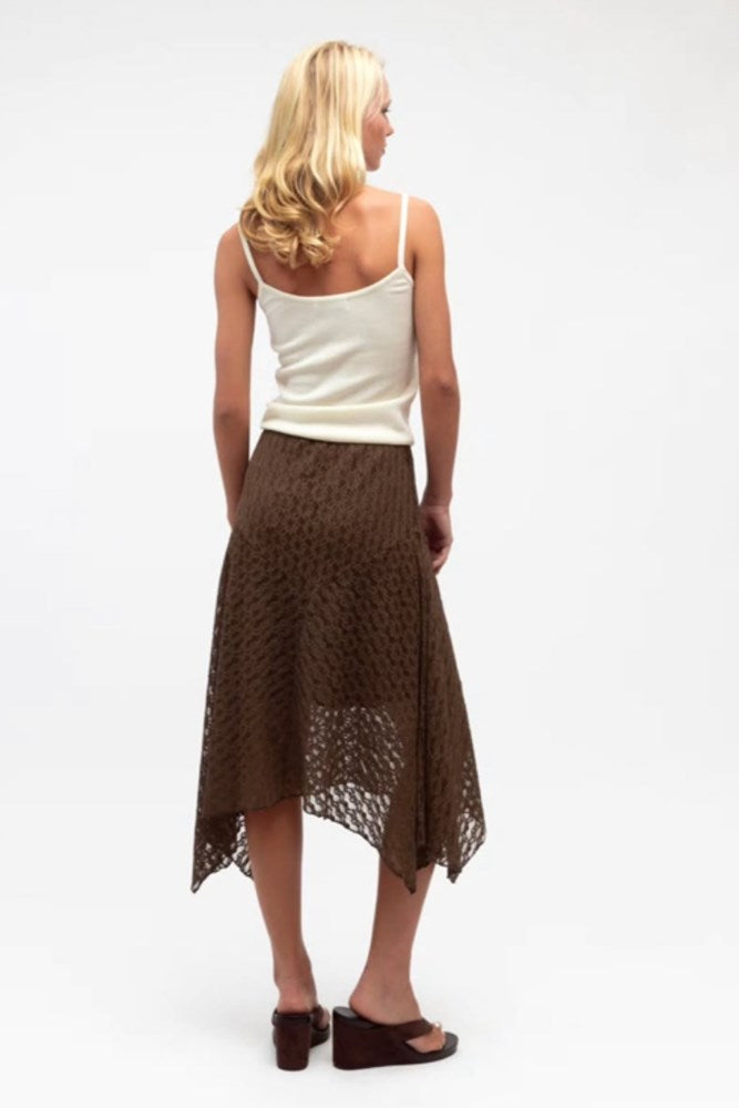 Chocolate Midi Lace Skirt