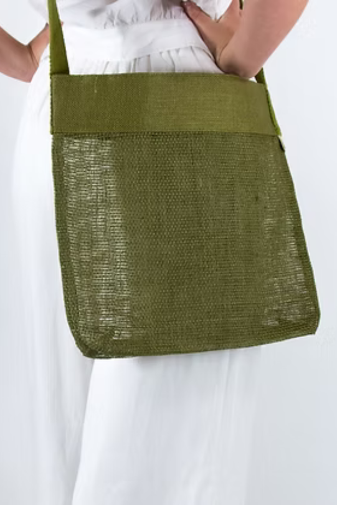 Jute Mesh Tote Olive