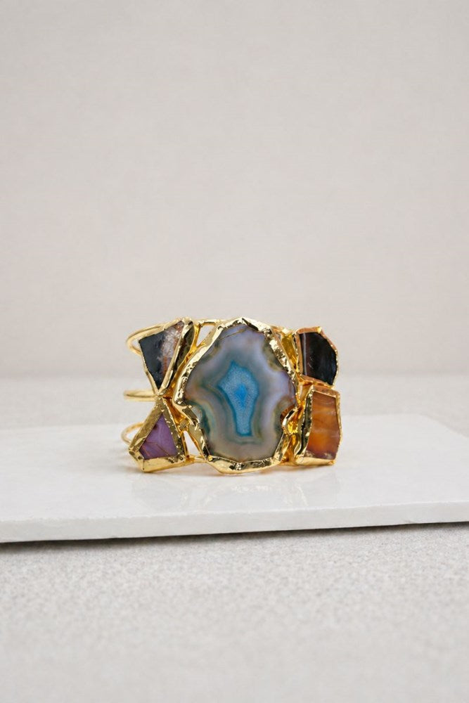 Kaia Agate Stone Bangle/Cuff