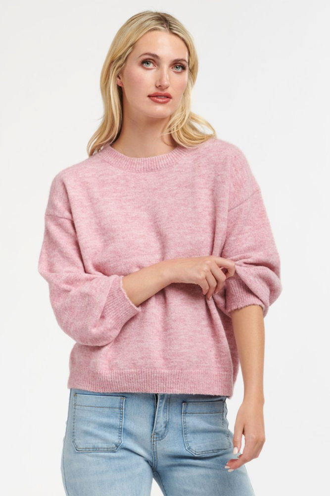Shop Keaton Pink Crew Knit By 365 Days - Origen Imports
