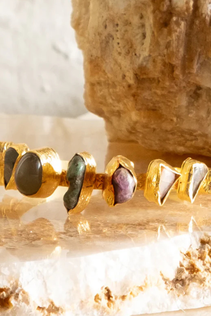 Shop Keleos Multi Stone Cuff Bracelet - Origen Imports
