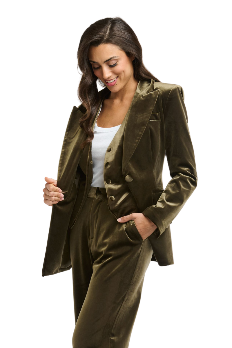 Shop Khaki Jets Velvet Jacket By Italian Star - Origen Imports