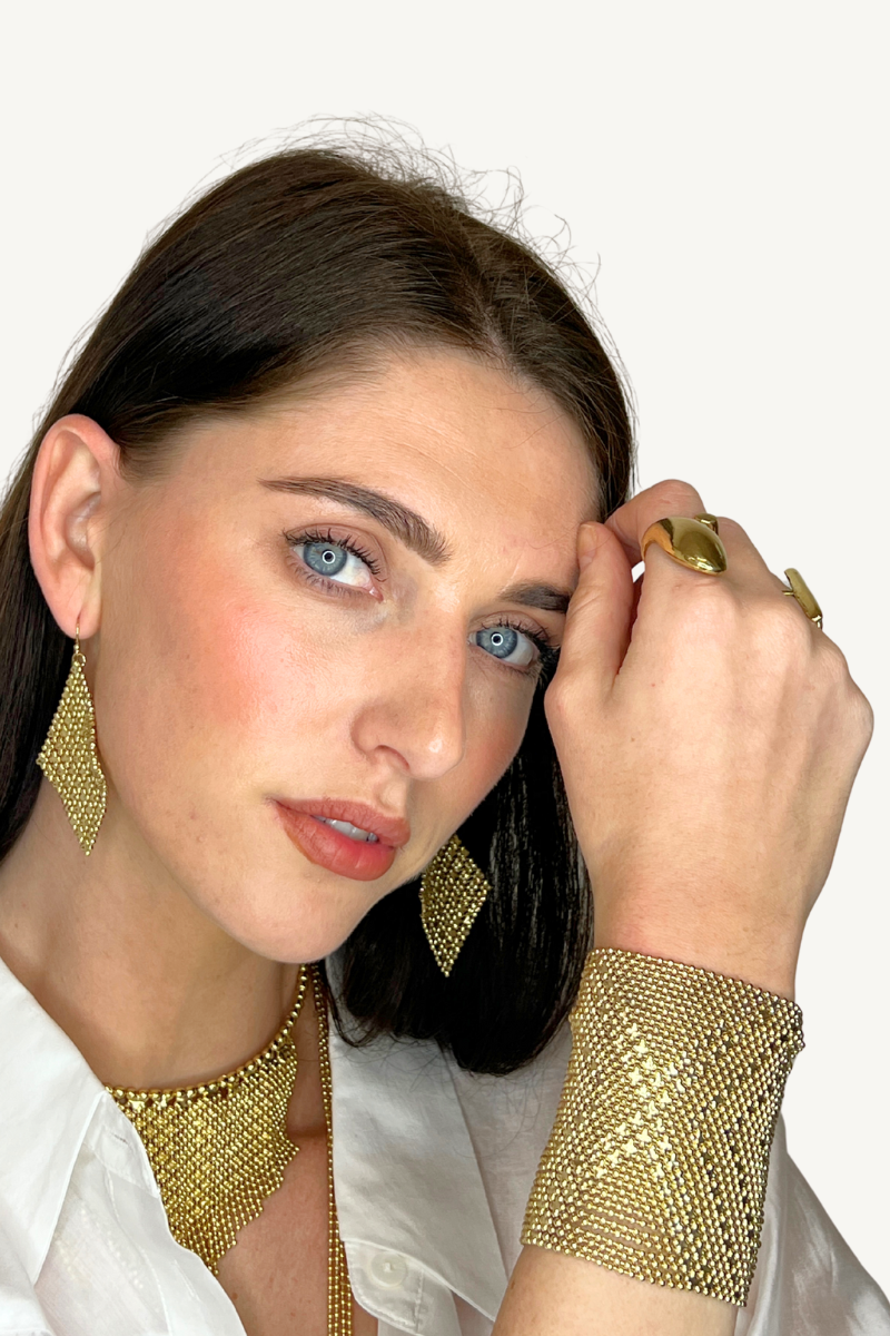 Shop Large Gold Zahara Bracelet By Origen - Origen Imports