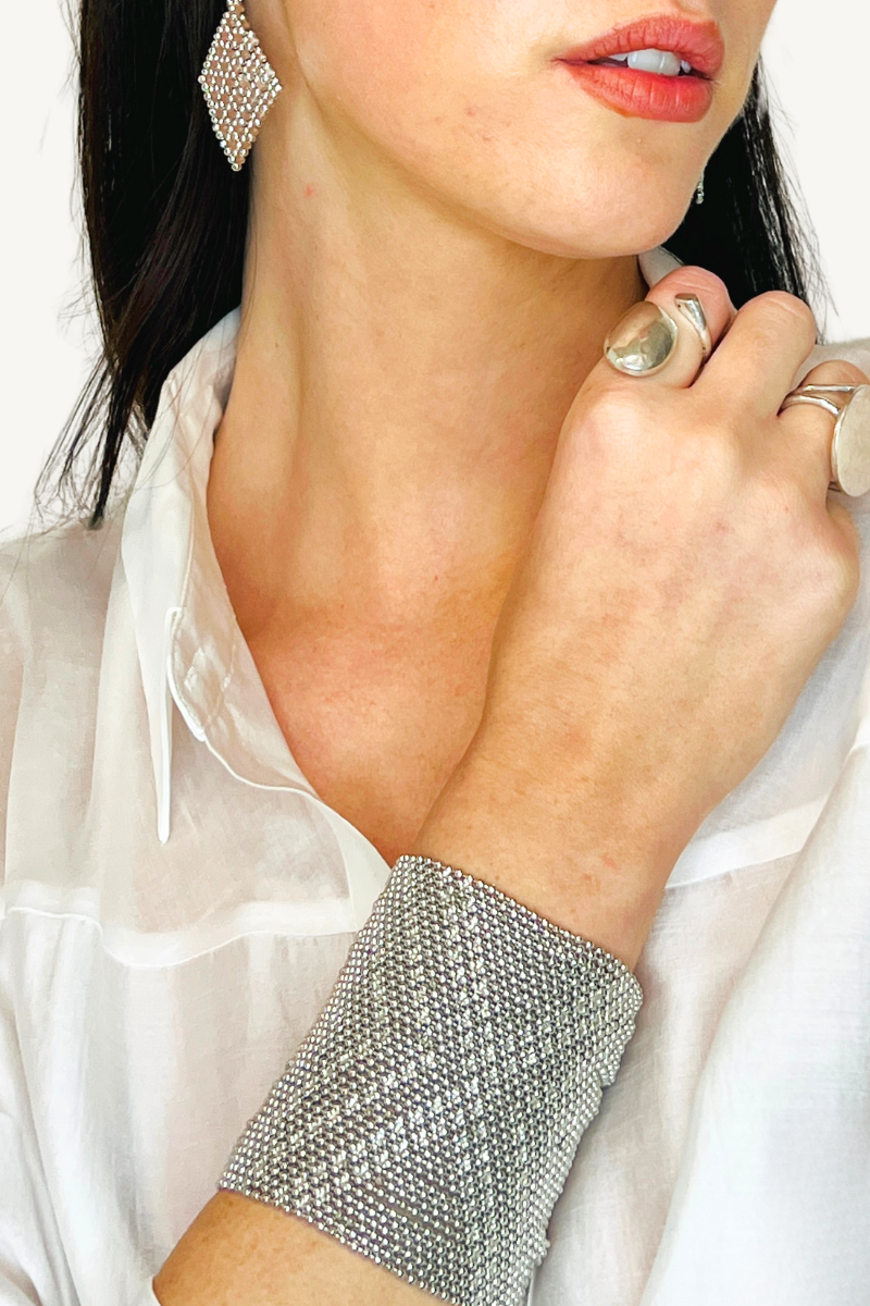 Shop Large Silver Zahara Bracelet By Origen - Origen Imports