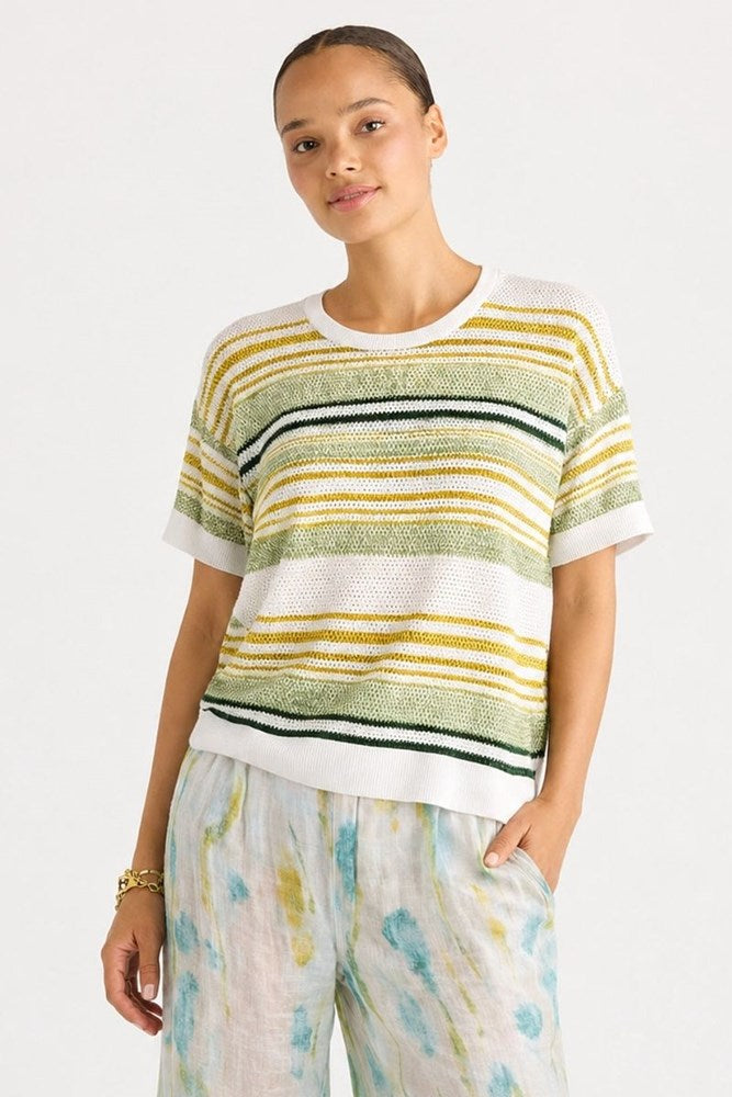 Ld + Co Stripe Lace Top