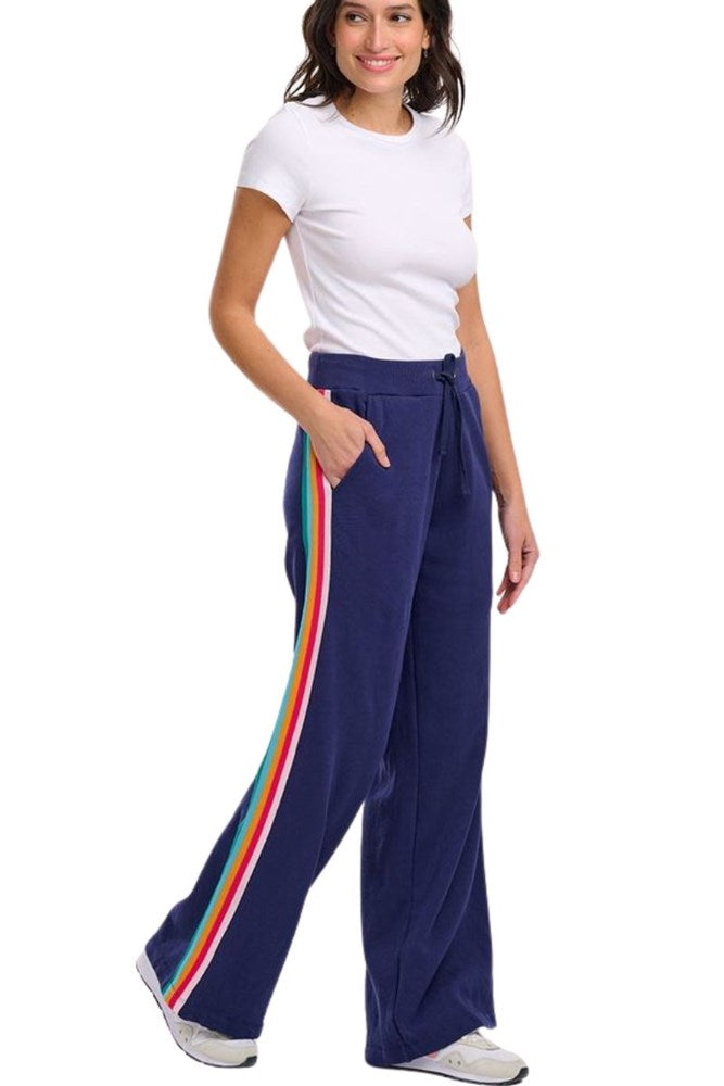 Shop Liana Joggers by SugarHill Brighton - Navy, Rainbow Trim - Origen Imports
