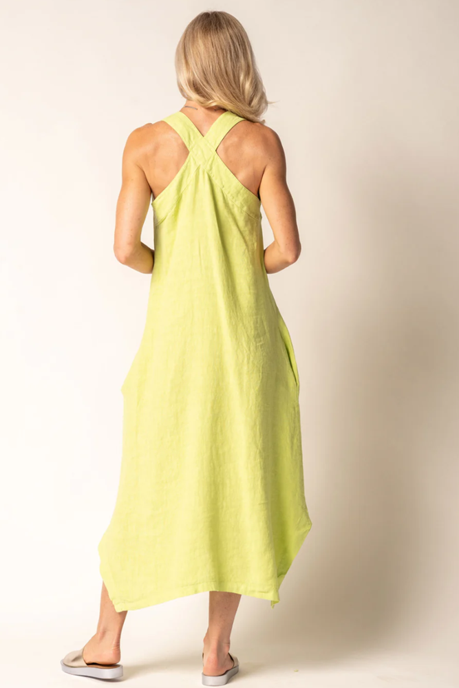 Shop Lime Dahlia Linen Dress - Origen Imports