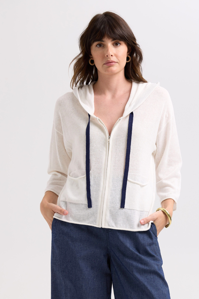 Shop Linen White Hoodie By LD + Co - Origen Imports