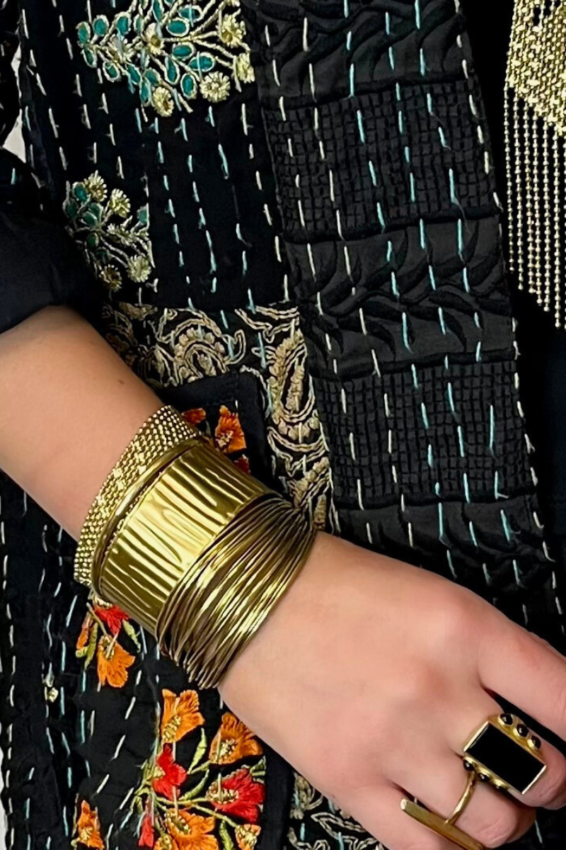 Shop Luna Gold Hammered Cuff Bracelet By Origen Imports - Origen Imports