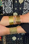 Shop Luna Gold Hammered Cuff Bracelet By Origen Imports - Origen Imports