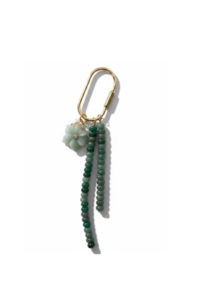 Luna jade gemstone keyring