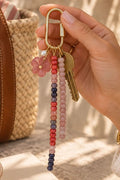Luna pink gemstone keyring