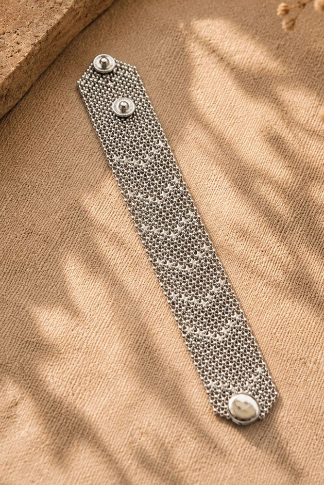 Darya Silver Mesh Bracelet W 3.5cm