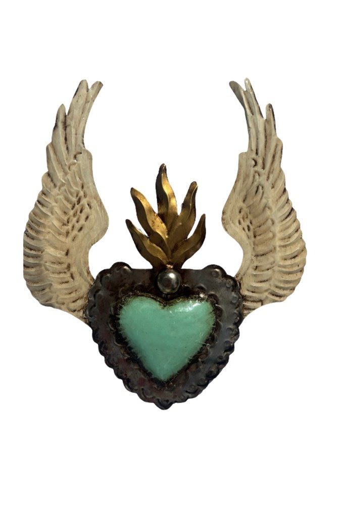 Mexican Heart With Wings Turquoise