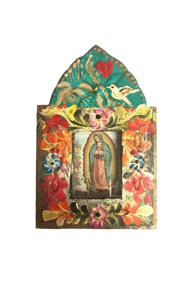 Mexican Tin Nicho – Virgin Of Guadalupe (Antique Look)