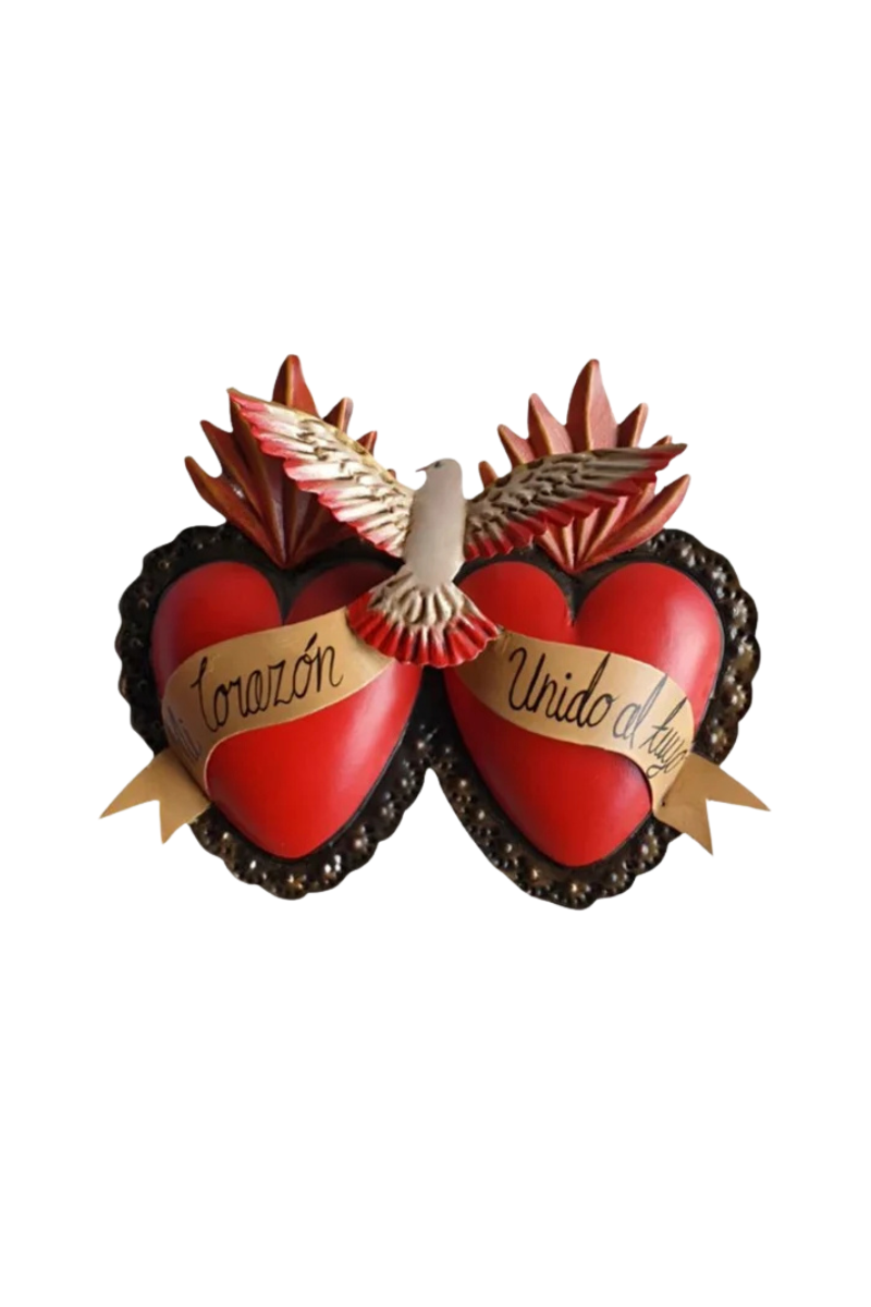Mexican 2 Hearts w Dove - Large