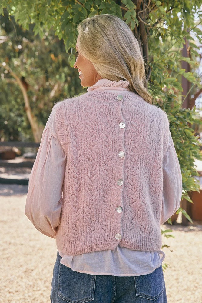 Mohair Pointelle Vest