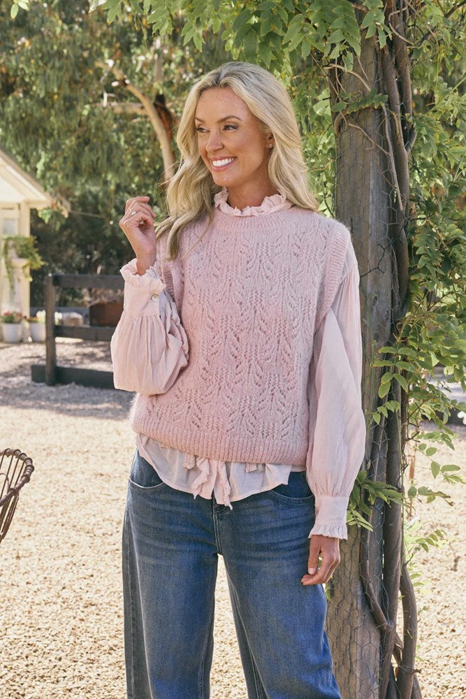 Mohair Pointelle Vest