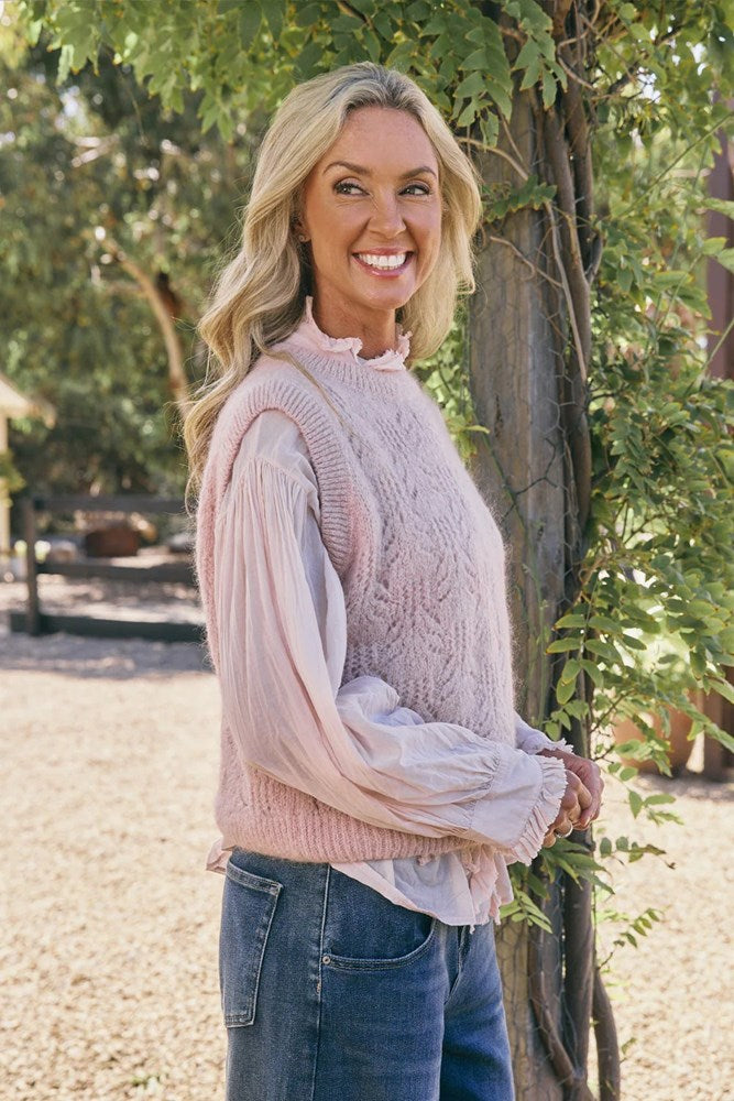 Mohair Pointelle Vest