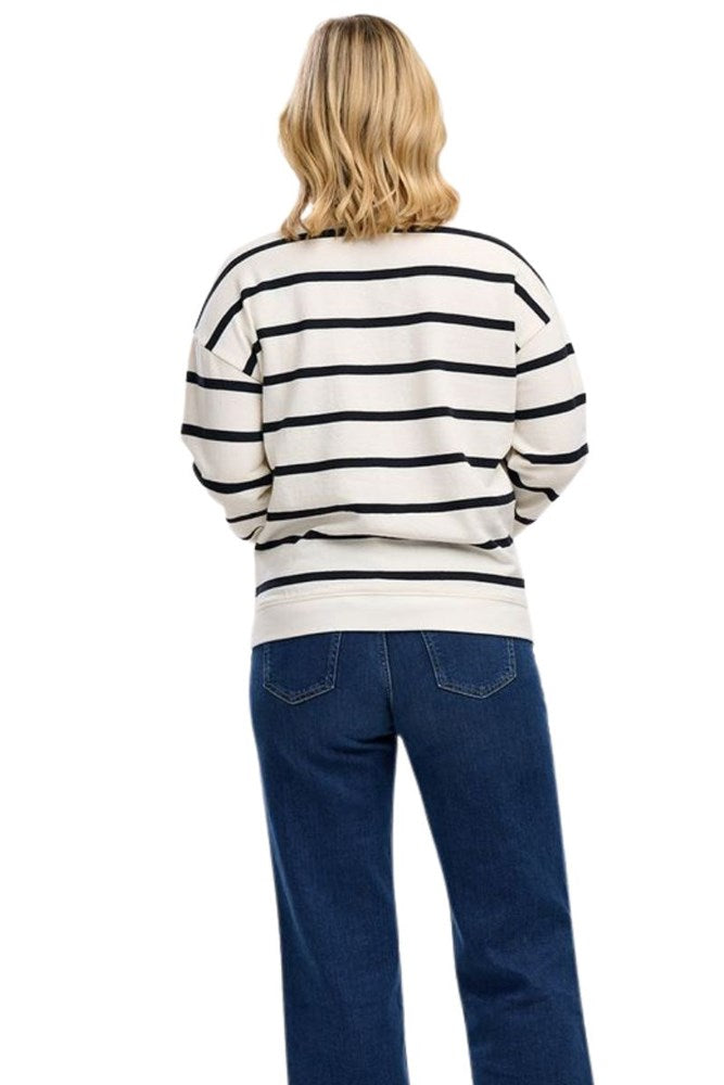 Shop Noah Sweatshirt by Sugarhill Brighton  - Off White with Leopard Embroidery - Origen Imports