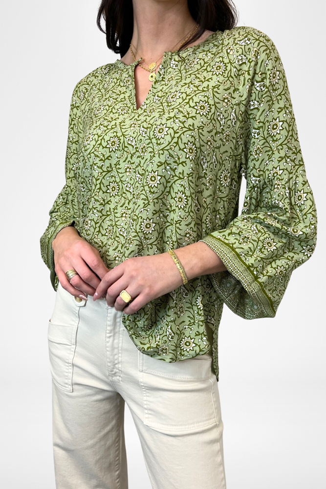 Shop Peasant Blouse Floral Garden Bliss By Pixi Carnival - Origen Imports
